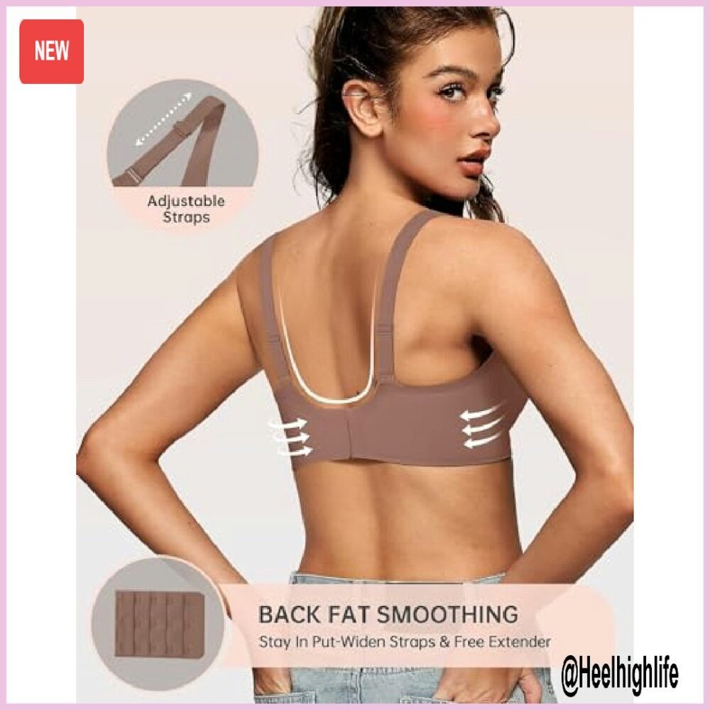 Wireless Deep V Push Up Bra Seamless Supportive Bralette Tshirt View 4